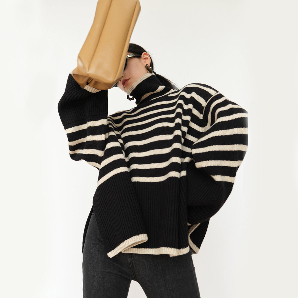 Elevated Horizon Striped Turtleneck