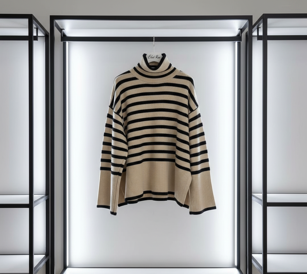 Elevated Horizon Striped Turtleneck