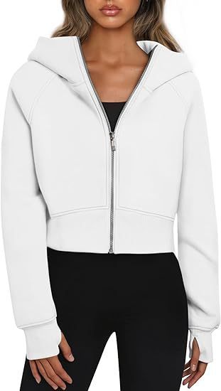 Angels Sleek Cropped Zip Hoodie