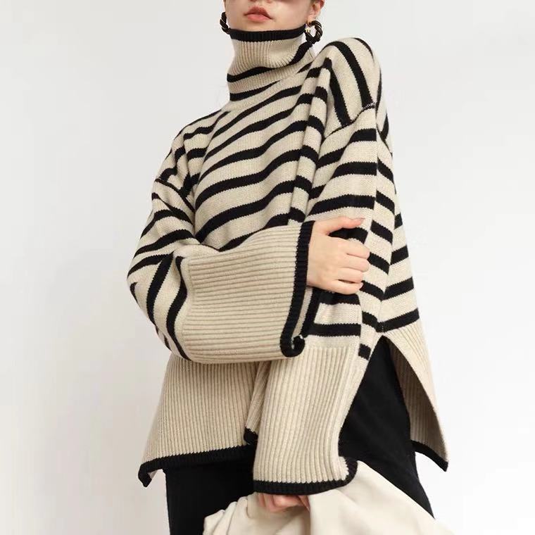 Elevated Horizon Striped Turtleneck