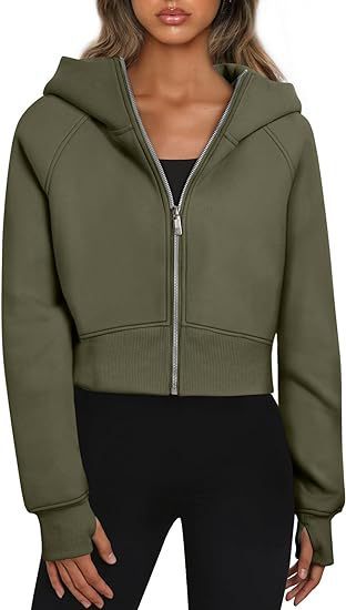 Angels Sleek Cropped Zip Hoodie