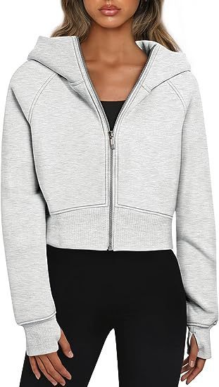 Angels Sleek Cropped Zip Hoodie