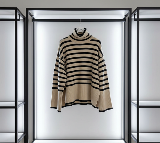 Elevated Horizon Striped Turtleneck